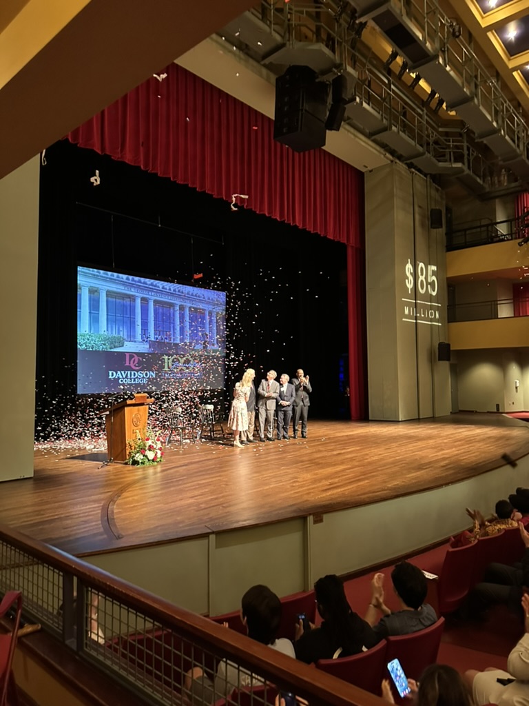 Davidson College $85 million celebration on stage